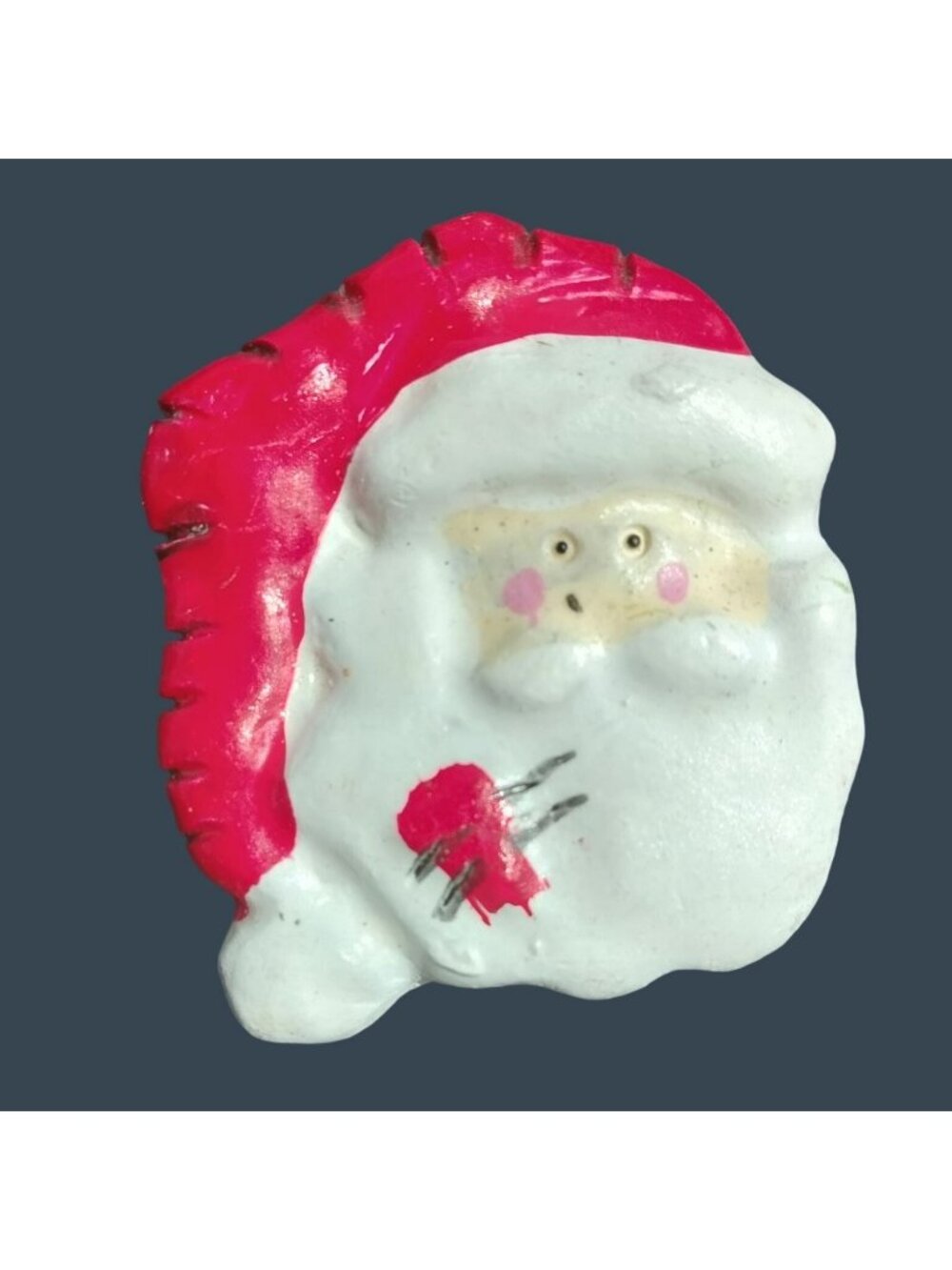 Santa Claus Christmas Pin Brooch Holiday Jewelry Patches Handcrafted Ceramic